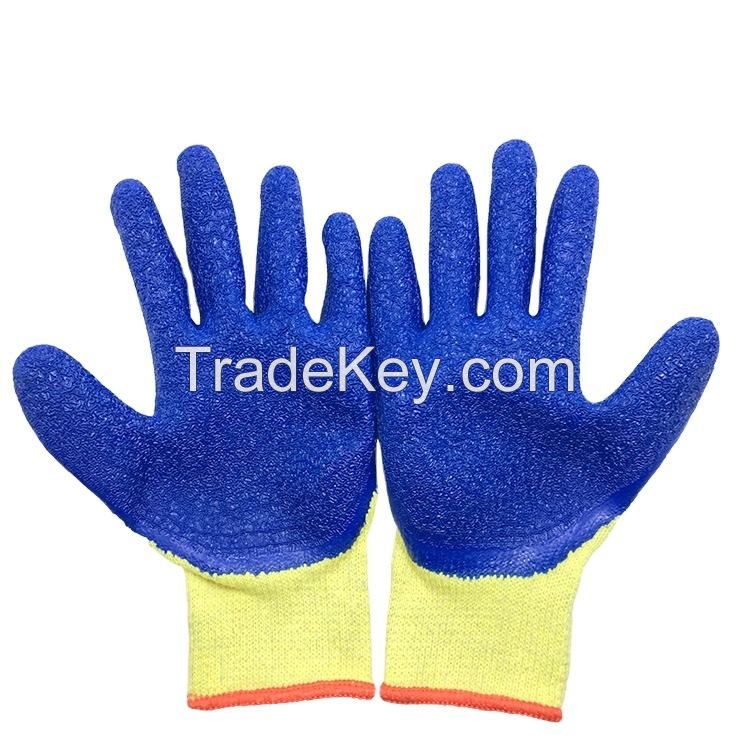 Protective gloves Latex impregnated semi-hanging rubber coated palm rubber wrinkle anti-slip wear protective gloves