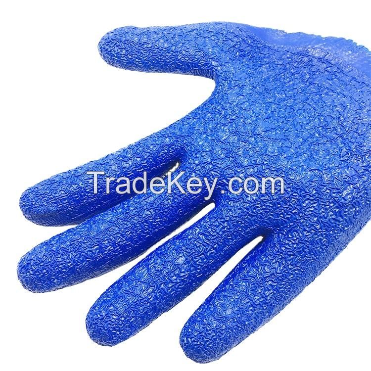 Protective gloves Latex impregnated semi-hanging rubber coated palm rubber wrinkle anti-slip wear protective gloves