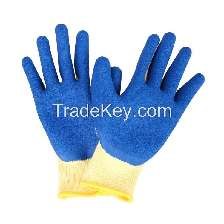 Protective gloves Latex impregnated semi-hanging rubber coated palm rubber wrinkle anti-slip wear protective gloves