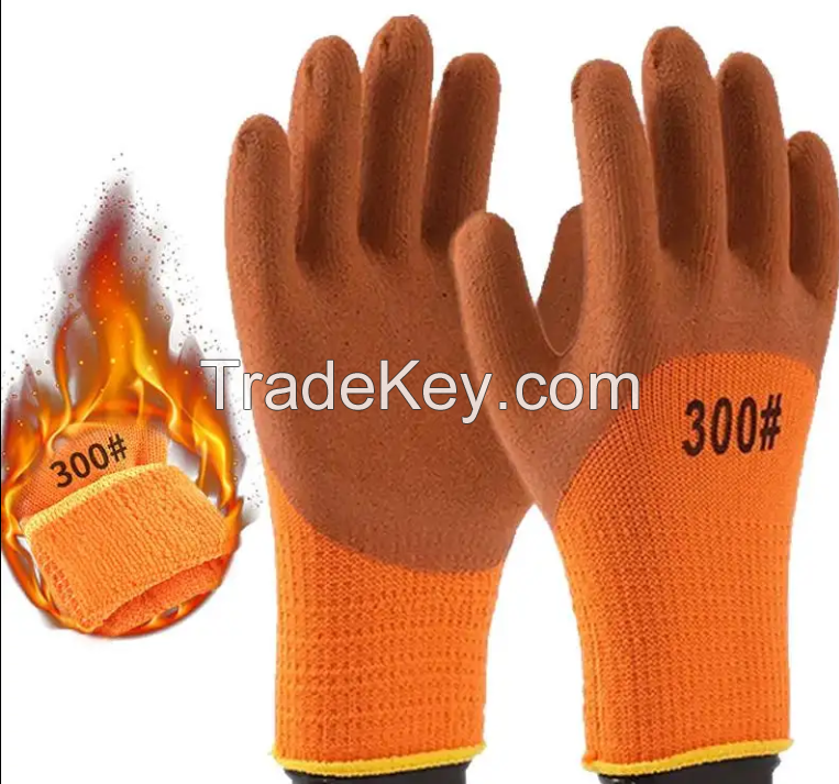 Three-Quarter Safety Gloves Comfortable and Colorful Construction with Latex Dip-Coated Cotton Liner Protective and Stylish