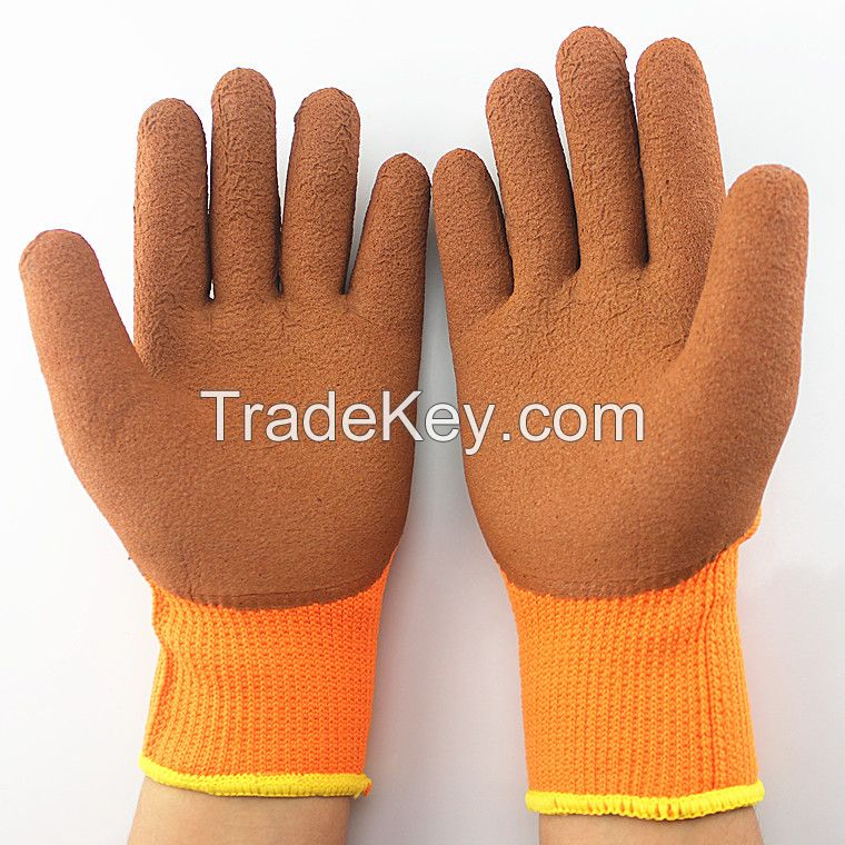 Three-Quarter Safety Gloves Comfortable and Colorful Construction with Latex Dip-Coated Cotton Liner Protective and Stylish