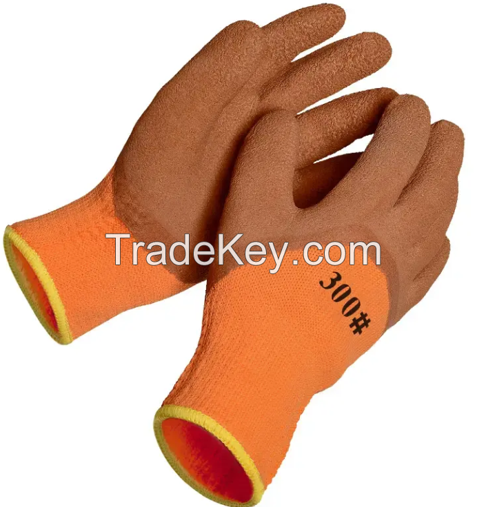 Three-Quarter Safety Gloves Comfortable and Colorful Construction with Latex Dip-Coated Cotton Liner Protective and Stylish
