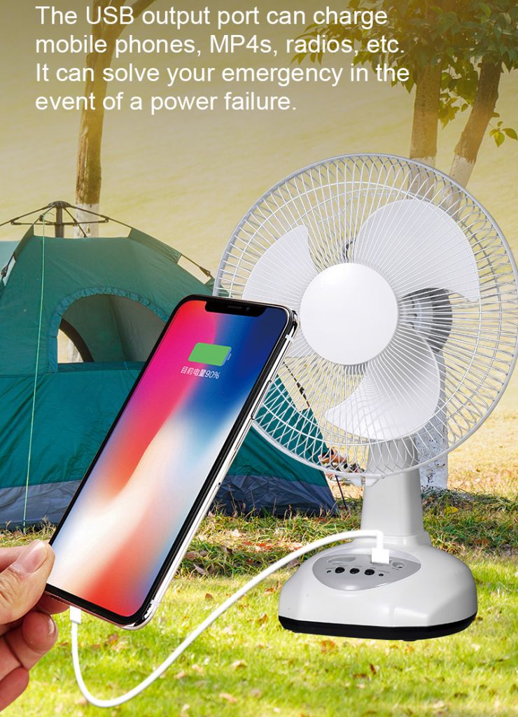 Table Fans Rechargeable Power Solar Panel Energy Solar Electric Fan Lanterns Camping Led Light Solar Fan