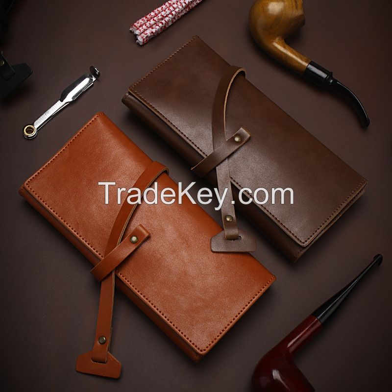 MU New handcrafted cowhide portable pipe storage pack moisturizing tob