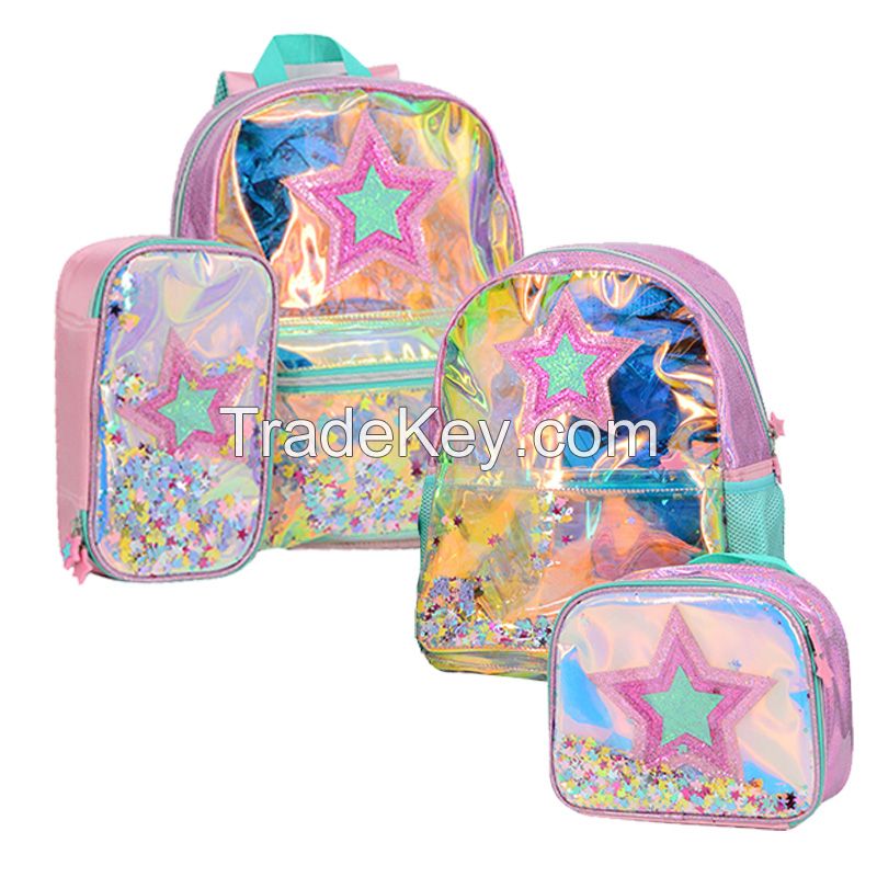 bookbags school bag for girls backpack for students school bags for girls set TPU mochila Mint Cosmic Unicorn Set