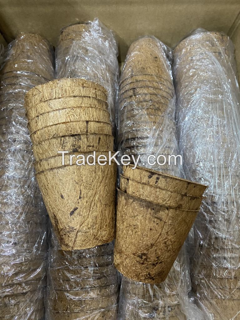 CHEAP PRICE VIETNAMESE COIR POT FLOWER COCONUT FIBER FROM BLUE LOTUS FARM 2023