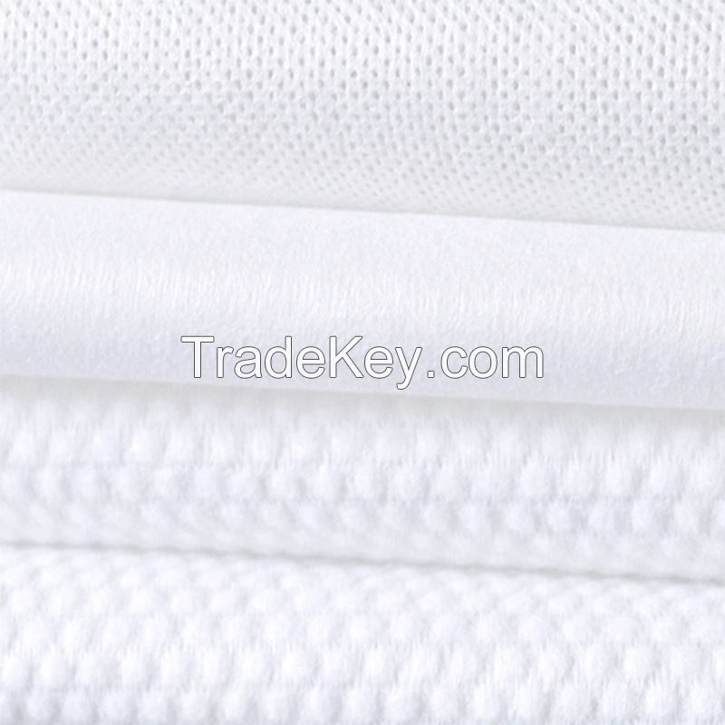 Spunlace Nonwoven for Wet Wipes Plain Viscose Polyesters White