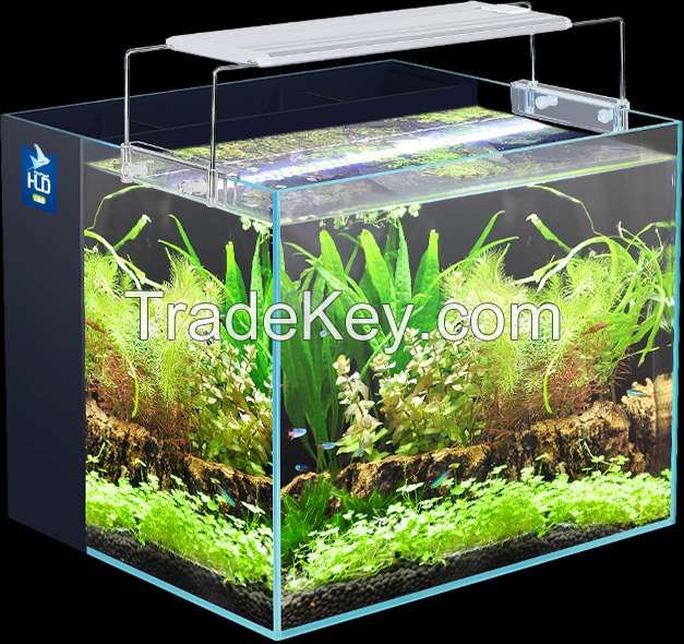 Crystal 45 Degree Low Iron Ultra Clear Aquarium With Built In Back Filter (10 Gallon, 17.72"X1.81"X11.02")