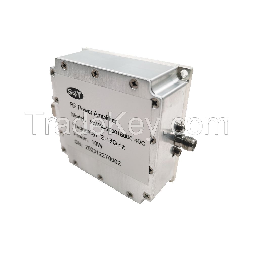 RF Power Amplifier 2-18GHz 10W/50W Solid State SMA Connectors Customized Manufacturer