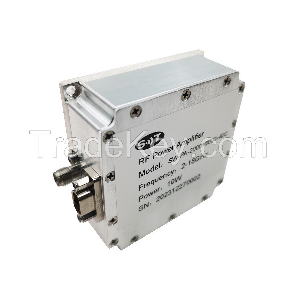 RF Power Amplifier 2-18GHz 10W/50W Solid State SMA Connectors Customized Manufacturer