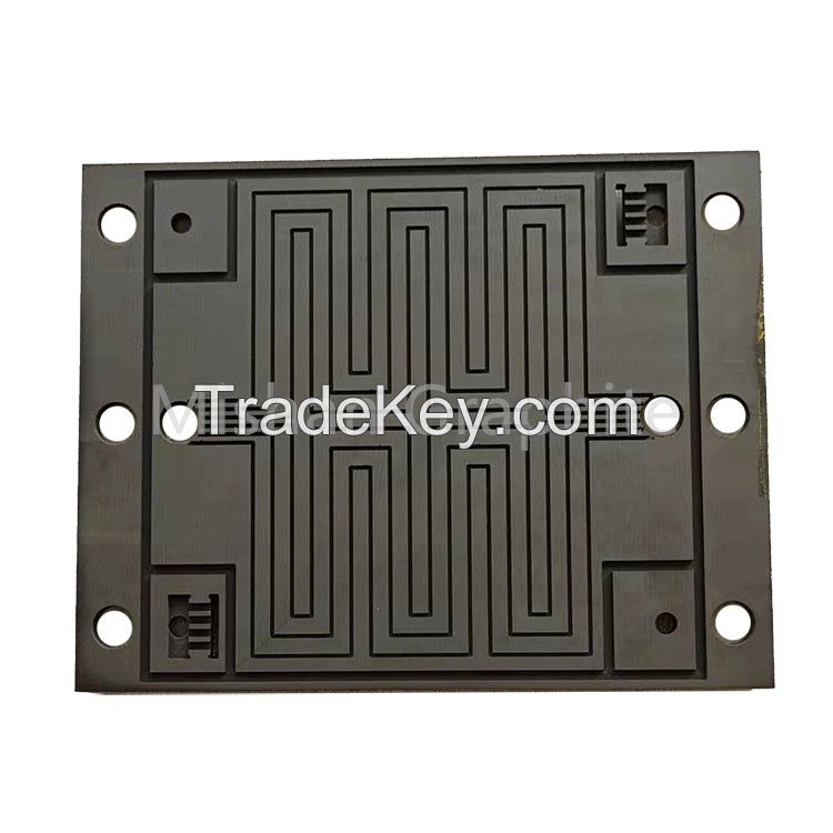 Custom high density electric conduction graphite plate for pem fuel cell