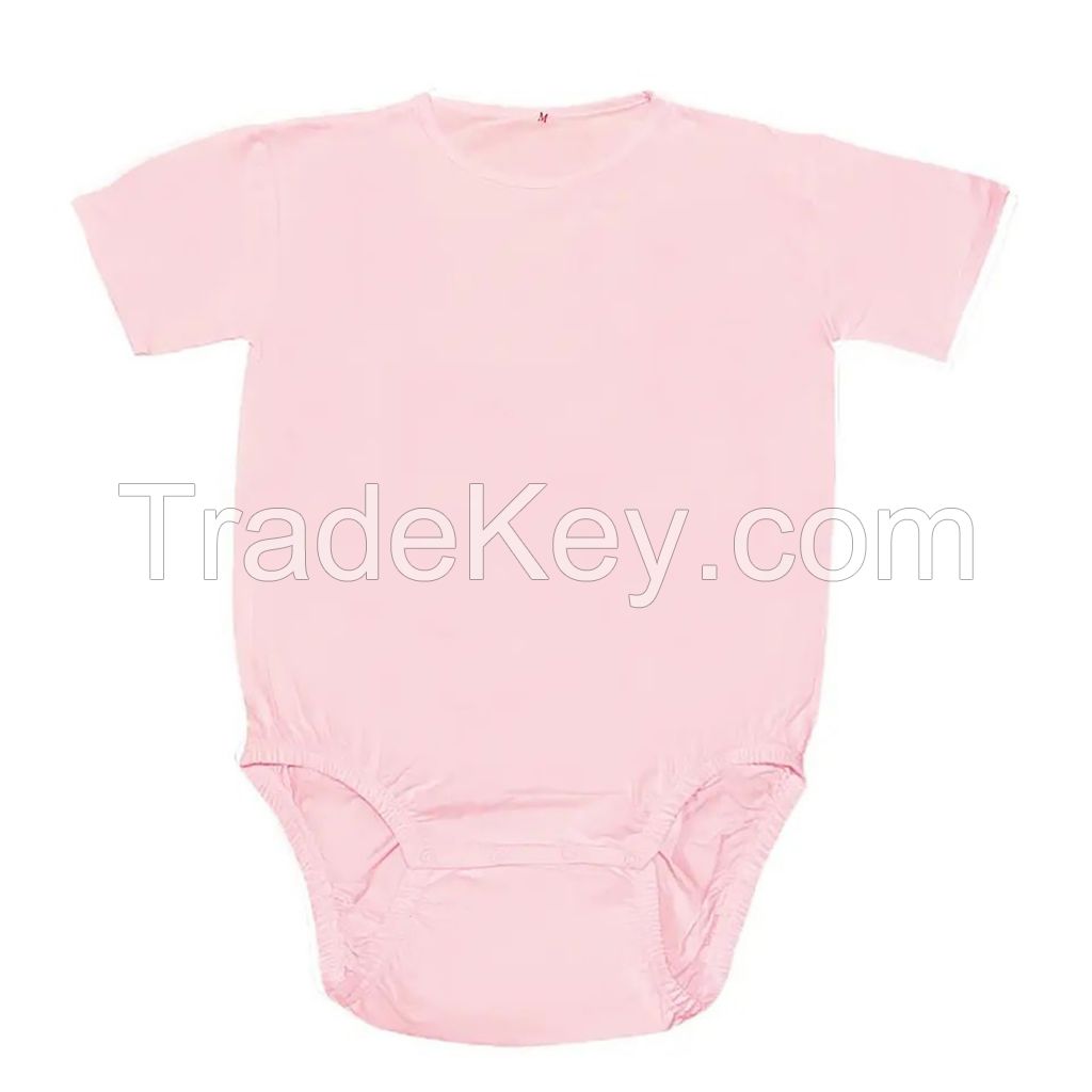 Classic Solid Adult Baby Bodysuit Sissy Snap Crotch Pajamas ABDL Diaper Onesie