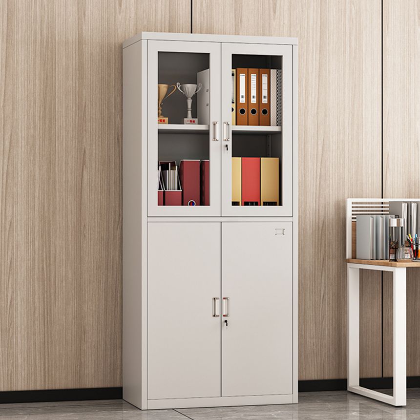 Modern office furniture steel file Cabinet with glass and metal doors storage cabinet