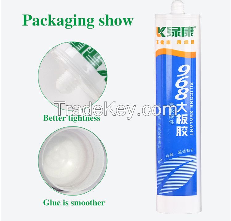 Acid silicone glass glue sealant dry quickly waterproof transparent for glass and door