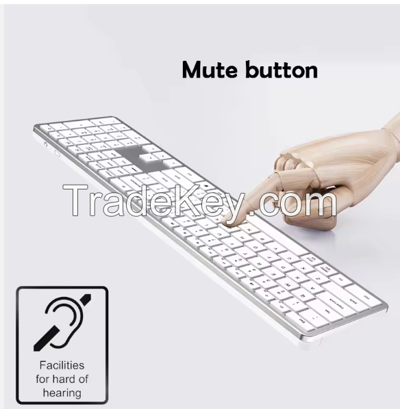 COUSO Wholesale Luxury Computer Keyboard Mouse Combo Aluminum White Bluetooth Office Wireless Keyboard and Mouse Combo