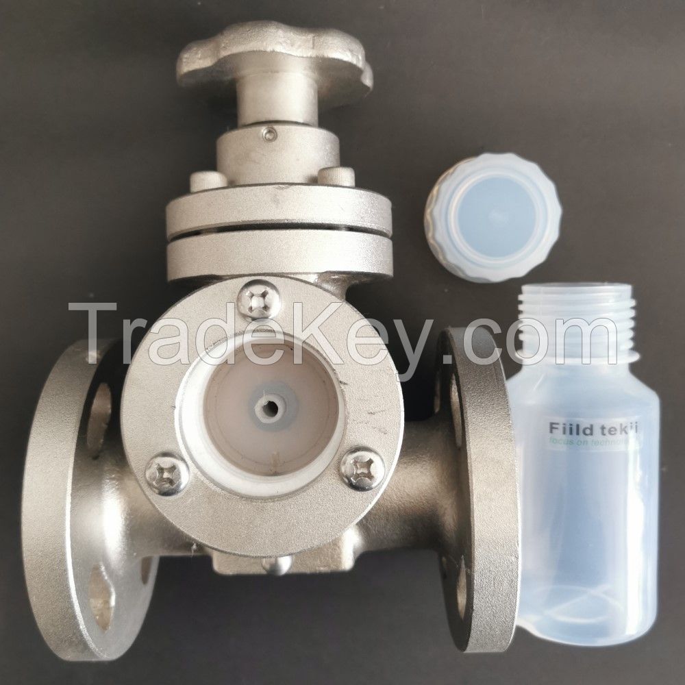 1&quot; FEP Lined Inline Sampling Valve with Matching FEP Sampling Bottle Corrosion Resistance T Type Sampling System