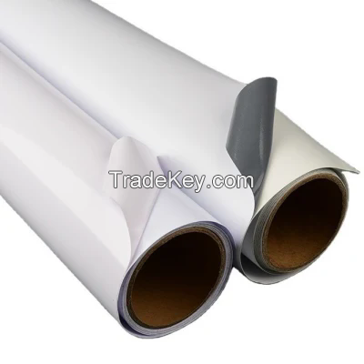 0 Micron 100 Micron PVC Sticker Paper Rolls Self Adhesive Vinyl for Advertising