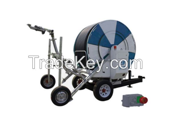 Hose Reel Sprinkler Irrigation Machine With Travelling Big Rain Gun system