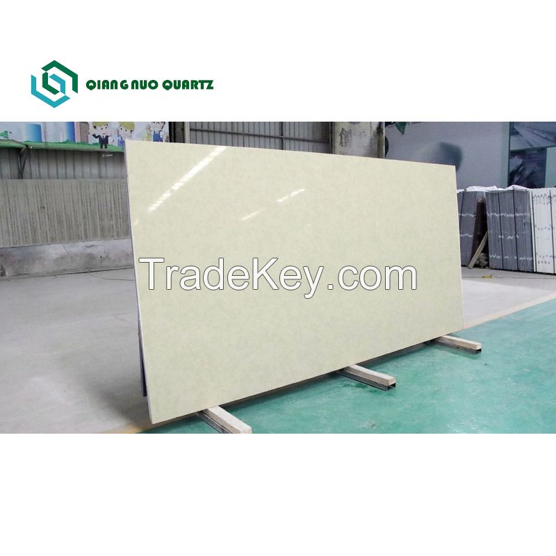 Solution Artificial Snow White Quartz Stone Slab For Composite Dining Table Top