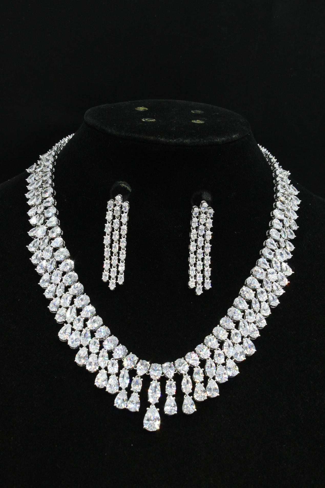 Bridal Wedding Jewelry Set Pearl Crown Necklace Earrings Accessories For Women Wedding