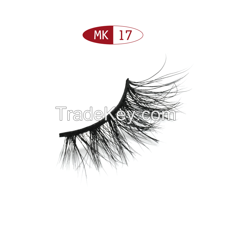 Natural short length Full Strip Mink Lashes MK17 / Feather light 12mm mink eyelash /  Cute 13mm natural real mink hair eyelash / Thin 13mm 5D mink eyelash / Curly 12mm 5D mink hair eyelash / Velvety 15mm 3D layered mink eyelash