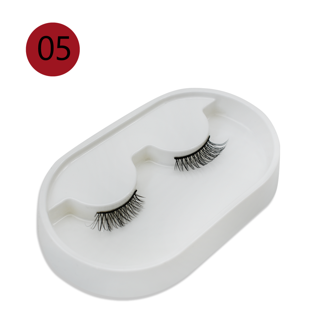 3D Multi-layer natural wispy Synthetic hair lashes in flexible cotton band / Lightable wearing feel of silk hair eyelash from eyelash manufacturer / Wet lash look by 10mm high quality synthetic fiber eyelash from vendor / Elegant 12mm 3D good fiber materi