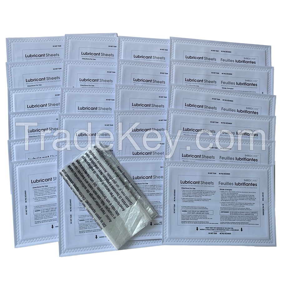 Paper shredder lubricant sheets