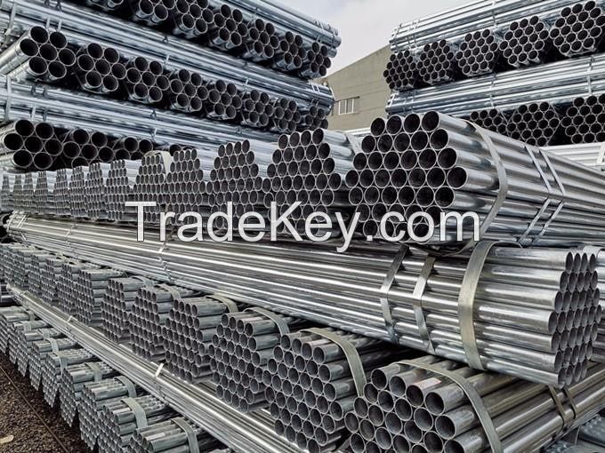 Galvanized steel pipe/tube 40inch 2 inch Hot Dip Pre Galvanized Steel Pipe Welded GI Round Iron Pipe For Construction