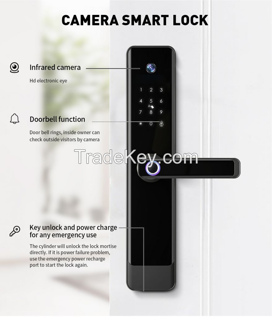 SZMYQ Tuya WiFi Smart Door Lock Smart Lock with Video Camera ( Cat eye )