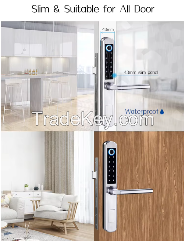 SZMYQ Tuya Smart Digital Door Lock with Doorbell Tuya App Unlock Waterproof Aluminum Electronic Security Lock