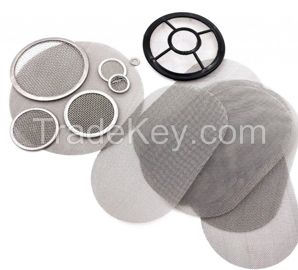 Stainless steel mesh wrapped edge filter disc, rubber sealed edge filter mesh sheet