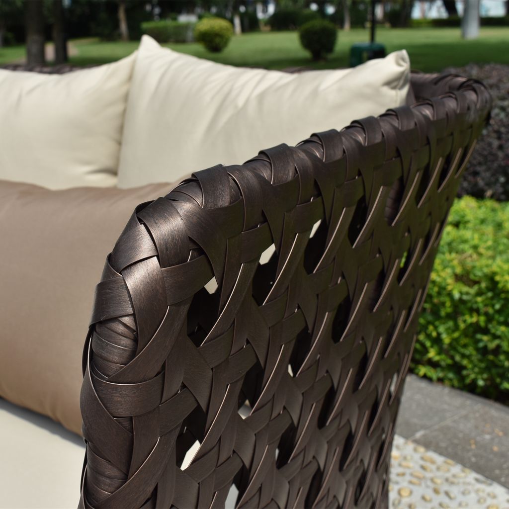 China Factory Customize Manufacture PE Rattan Patio Park Villa Hotel Project Garden Sofa Set Outdoor Furniture