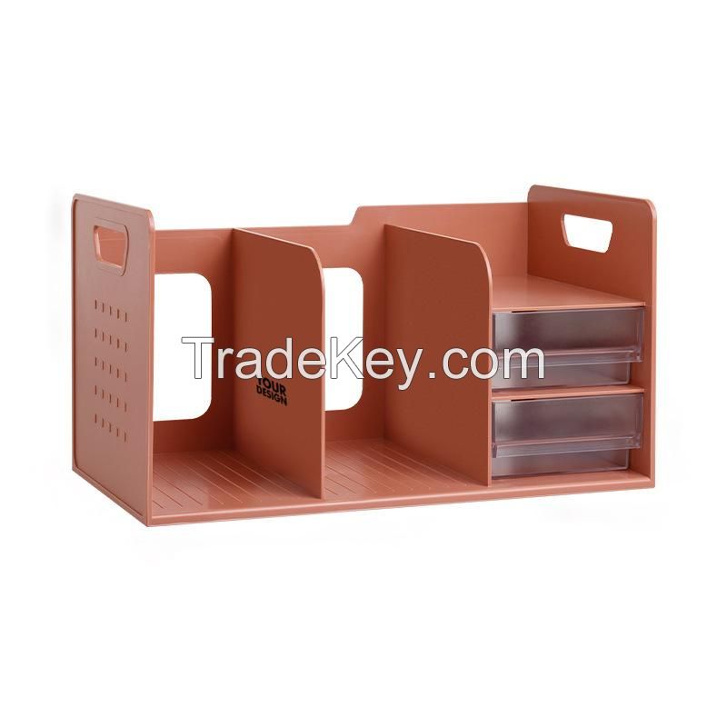 Plastic Desktop Bookshelf With Drawer
