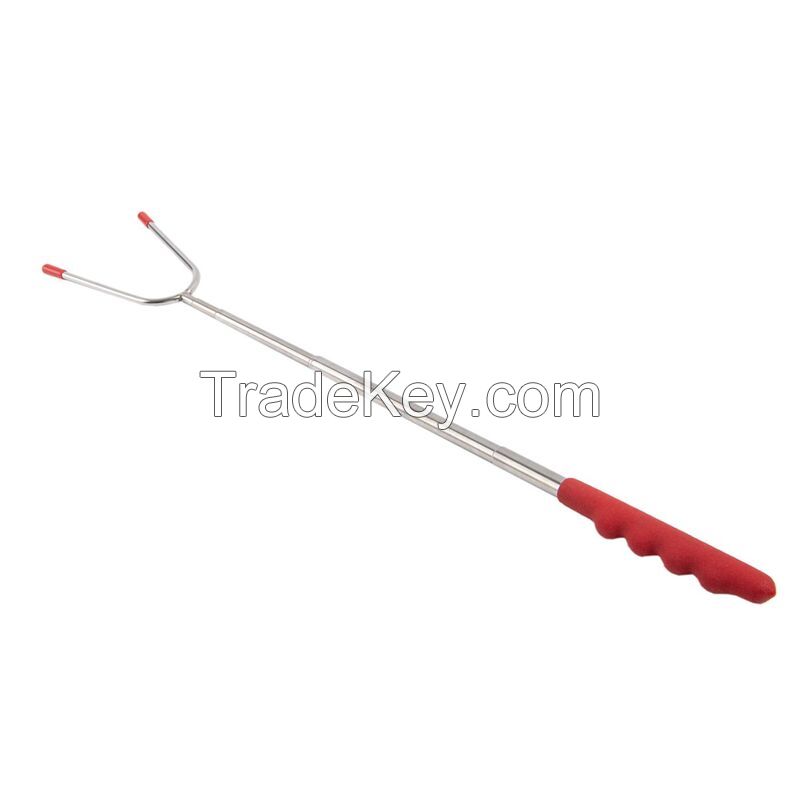 U Shaped Telescopic BBQ Fork With PVC Handle