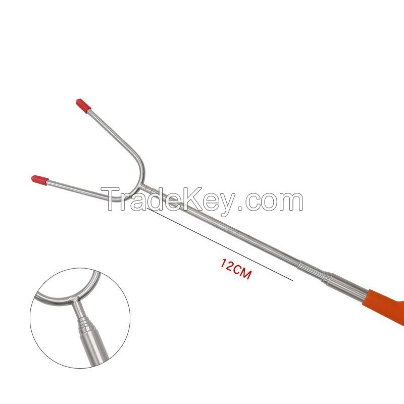 U Shaped Telescopic BBQ Fork With PVC Handle