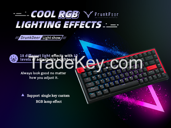 DrunkDeer G75 Rapid Trigger Mechanical Keyboard, TKL Gaming Keyboards, Magnetic Switch Keyboard, 75% Layout - 84 Keys, RGB