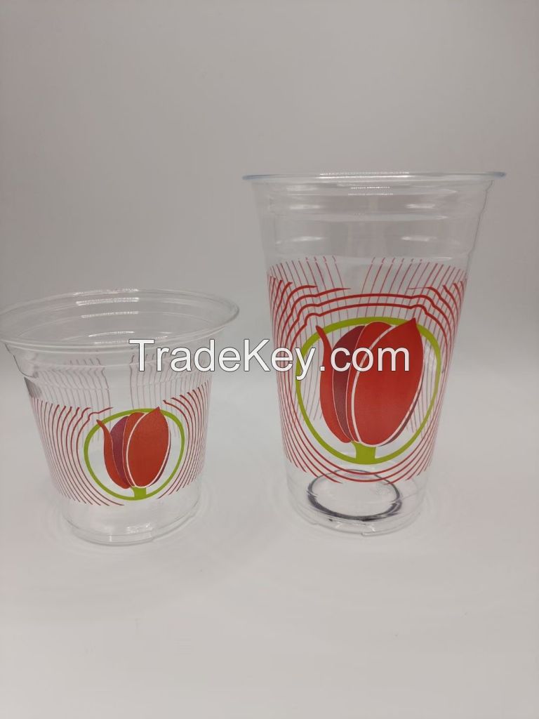 Custom Food Grade 9oz/12oz/16oz/20oz/24oz/32oz Disposable PET Plastic Clear Cold Juice Cups