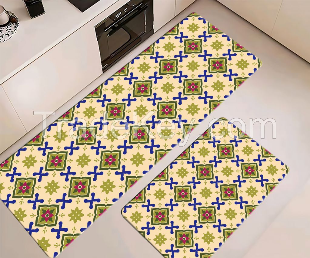 2 pcs of  anti-fatigue and non-slip water-proof pu kitchen mats 