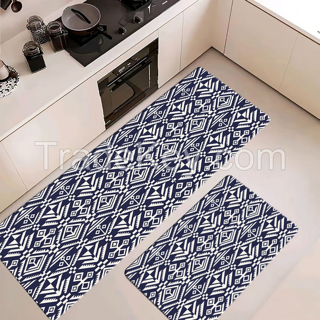 Factory direct sell 2 pcs  Pu non-slip customized   kitchen mats