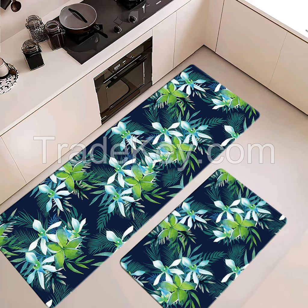 Factory direct sell 2 pcs  Pu non-slip customized   kitchen mats