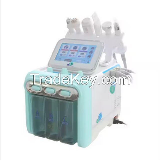 6 in 1 Aqua Hydra Peeling Dermabrasion H2o2 Small Bubble Facial Care Hydro Facial Cleaning Machine