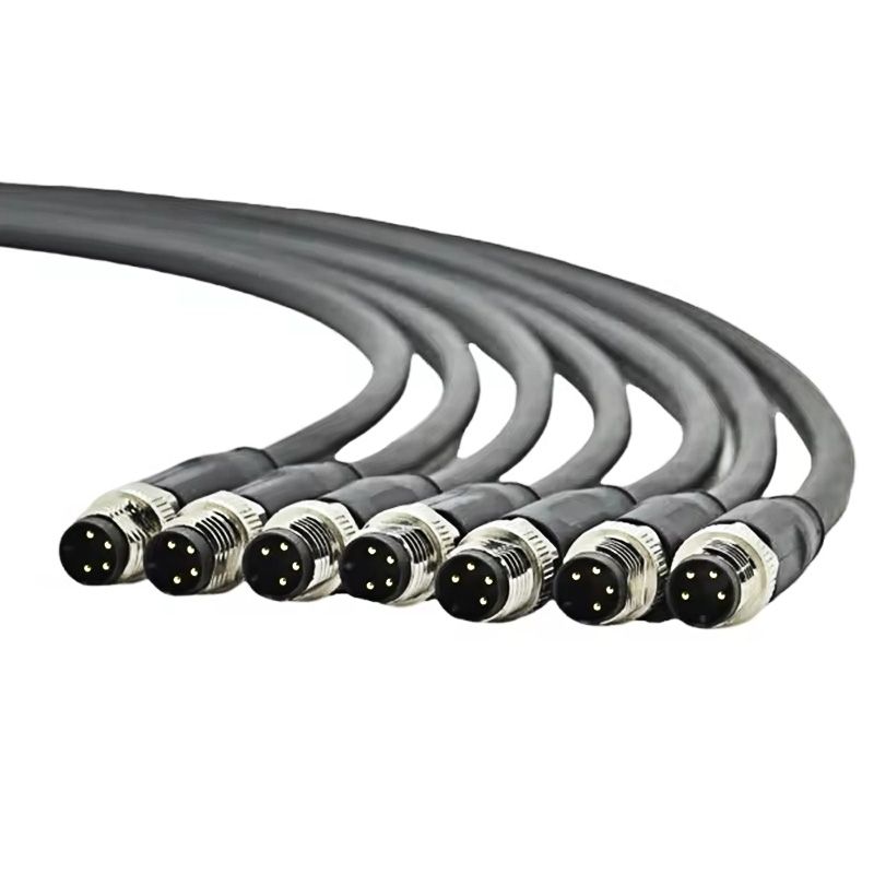 Customized IP67 Waterproof Cable with PVC and PUR M8 Male and Female Circular Connectors 