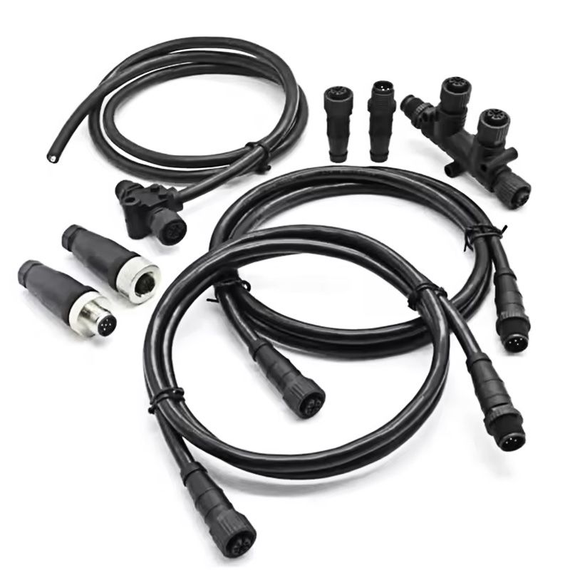 Custom Nema2000 Connectors, IP67/IP68 Waterproof T-Connectors, Male and Female, 7/8", 4P, 5P, 6P M12 5-Pin Connectors