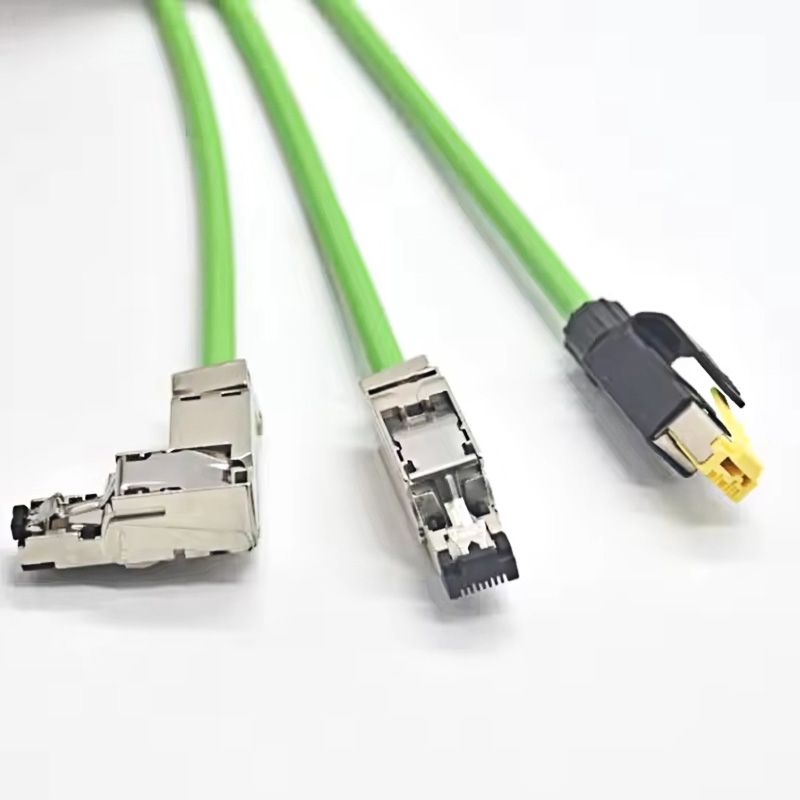 Customized Profibus and Profinet Industrial Network PUR Cable, M12 D-code 4-pin Male to RJ45 Male