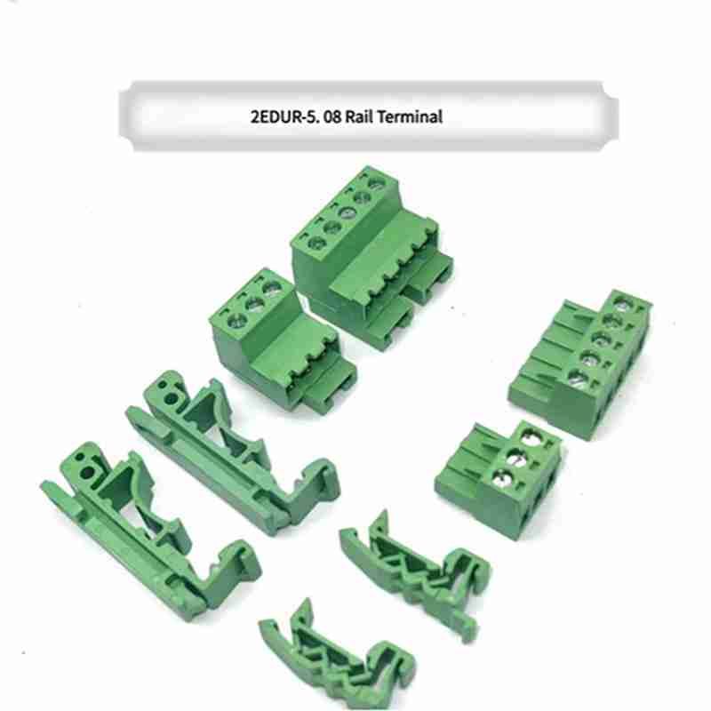 Rail-mounted Terminal Block, 2EDG-UKR-5.08 Plug-and-Socket Type, Weldless Butt-Joint, Matched with 35/15MM Leg Rail for Plugging and Unplugging 