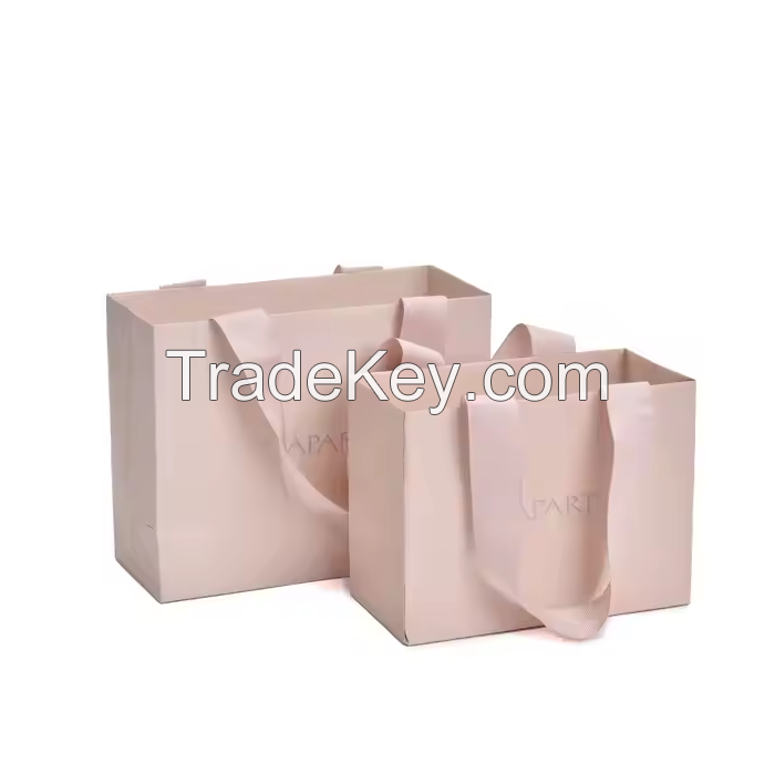 Gift Paper Bag Custom Printed Logo Cardboard Paper Bags Luxury Clothing Shopping Boutique Packaging Carrier Bag