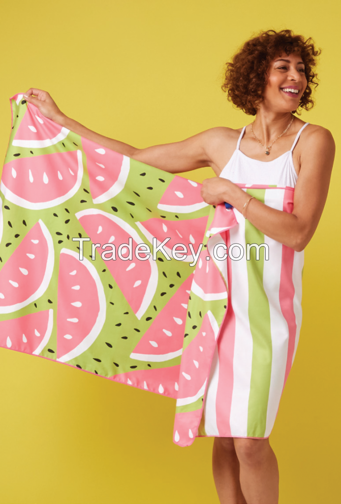 Hot Sale Small MOQ Customer Logo Microfiber Beach Towel