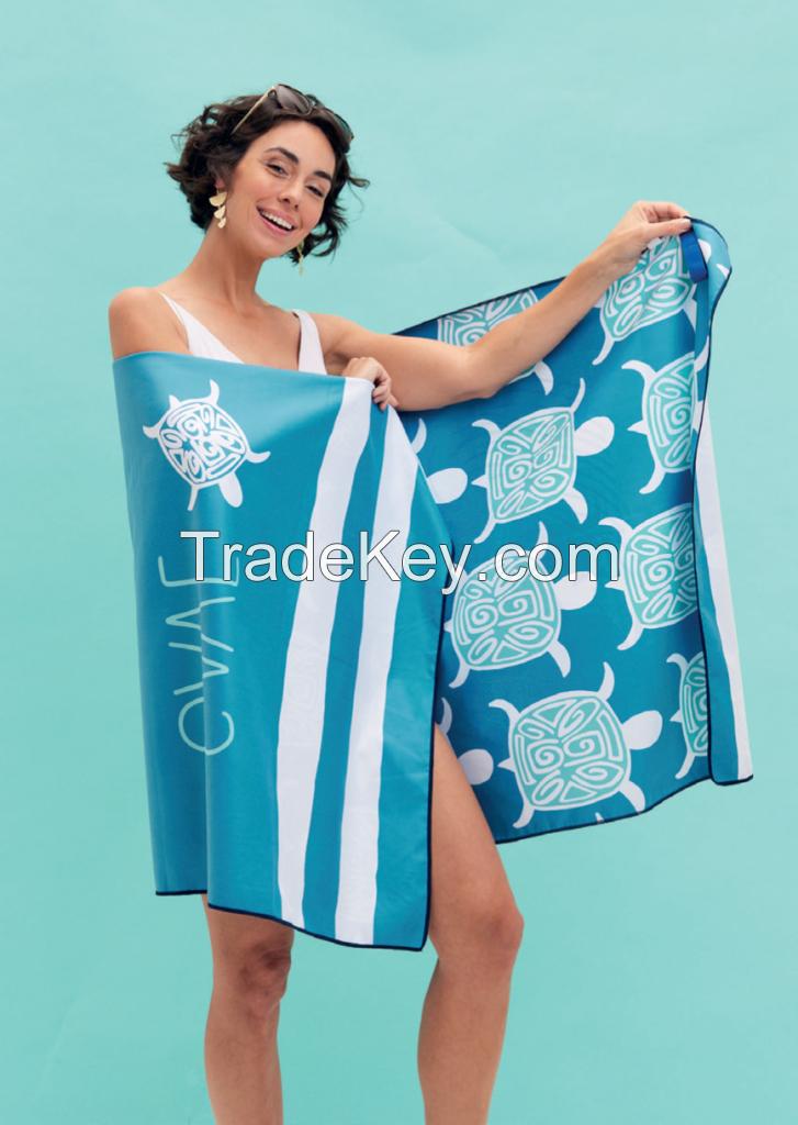 Hot Sale Small MOQ Customer Logo Microfiber Beach Towel