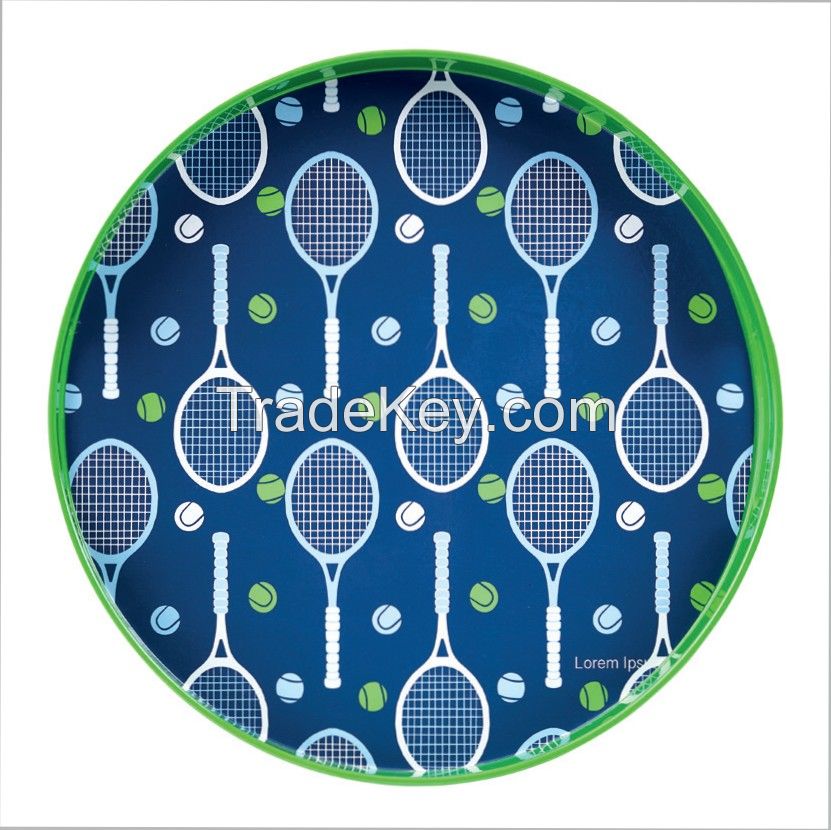 Serving art tray for tennis sports party feast holiday
