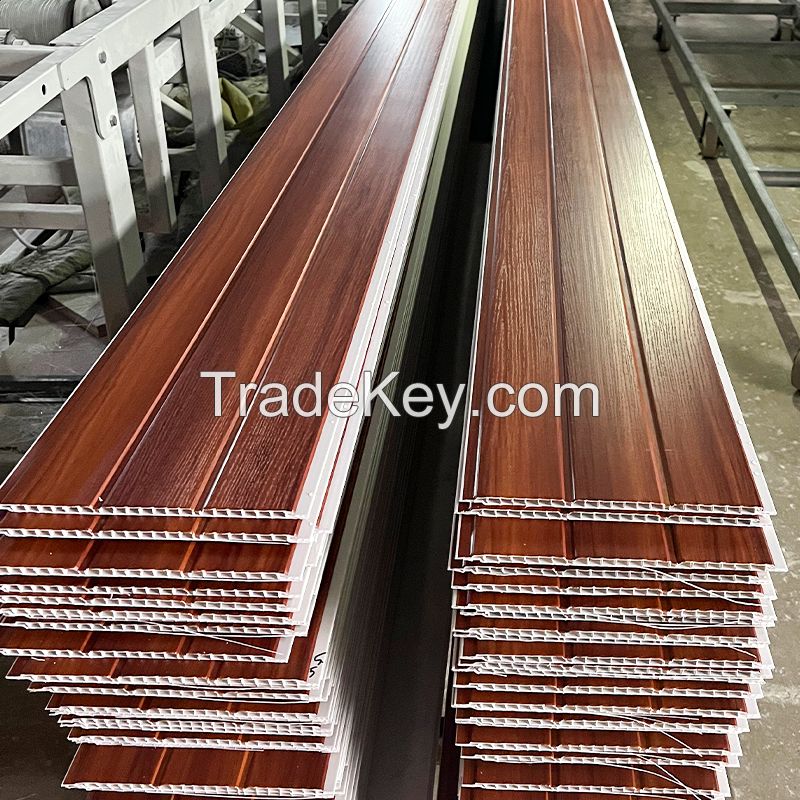 Waterproof Moisture-proof 25cm Width 2-groove PVC Ceiling Panel for Interior Decoration